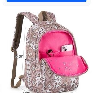 Stylish Pink and Brown Women's Backpack